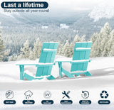 MXIMU Adirondack Chair Set of 2: Modern Adirondack Chairs Fire Pit Chairs Plastic Outdoor Chairs for Lawn Backyard Deck - Photo 5