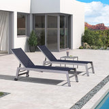 PURPLE LEAF Outdoor Lounge Chair Set for 2 Aluminum Patio Chaise Lounger with Easy-to-Move Wheels and Adjustable - Photo 1
