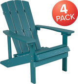 Flash Furniture Charlestown Poly Resin Adirondack Chair - Sea Foam - All Weather - Indoor/Outdoor - Set of 4 - Photo 4