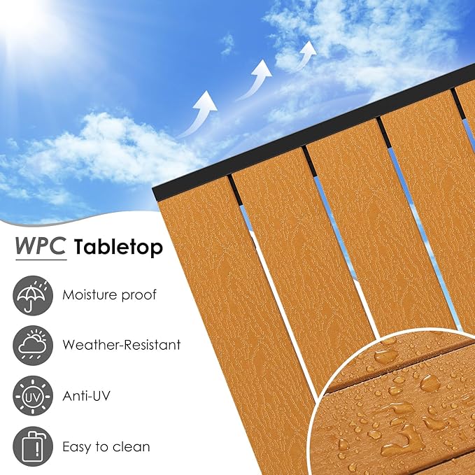 LIFERUN Outdoor Patio Table for 4-6 Person - Photo 6