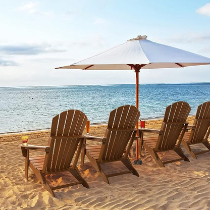 FUNBERRY Folding Adirondack Chair Set of 4, HDPE All Weather Fire Pit Chairs with Cup Holder for Outdoor