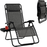 Tangkula Zero Gravity Chair, Folding Patio Lounge Chair Adjustable Outdoor Recliner with Cup Holder - Photo 1