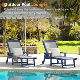 LUE BONA Chaise Lounge Chair Outdoor Set of 4, HDPS and HDPE Wicker Material - Photo 3