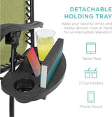 Best Choice Products Set of 2 Adjustable Steel Mesh Zero Gravity Lounge Chair Recliners w/Pillows and Cup Holder Trays - Photo 5