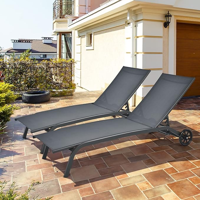 Tangkula Outdoor Chaise Lounge Chair, Patio Lounge Recliner with 6-Position Adjustable Backrest - Photo 2