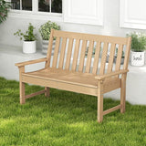 RELAX4LIFE 2-Person Patio Outdoor Bench - 52’’ All-Weather HDPE Garden Bench with Armrests & Slatted Backrest - Photo 8