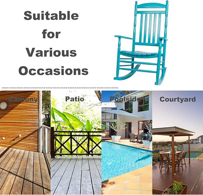 Outdoor Rocking Chairs Set of 2 Rocking Camping Chair Patio Rocker Poly Wooden Extensive Large High Back 350lbs Weather Proof Lawn Chair Arm for Porch Yard Balcony Indoor Outdoor Blue