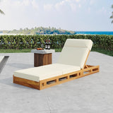 Outdoor Lounge Chaise Set with 3-Fold 4" Water-Resistant Cushion & Headrest, 4-Position Adjustable Backrest Recliner - Photo 1