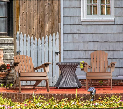FUNBERRY Folding Adirondack Chairs Set of 4 with Adjustable Backrest, HDPE All Weather Fire Pit Chairs with Cup Holder