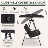 AECOJOY Outdoor Patio Swing Chair for Adults, 2-Seat Porch Swings with Adjustable Canopy - Photo 2