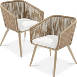 Best Choice Products Set of 2 Patio Dining Chairs, Outdoor Seating for Backyard, Poolside, Balcony w/Woven Wicker Design - Photo 1