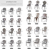 Outdoor Dining Chair Cast Aluminum Patio Chairs Set of 2 All-Weather Patio Dining Chair with Adjustable Feet for - Photo 6