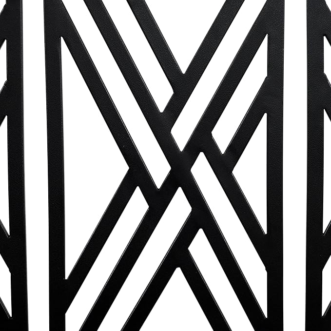 Sunnydaze 2-Person Outdoor Garden Bench - Geometric Lattice Iron Patio Bench - Black - 42" W