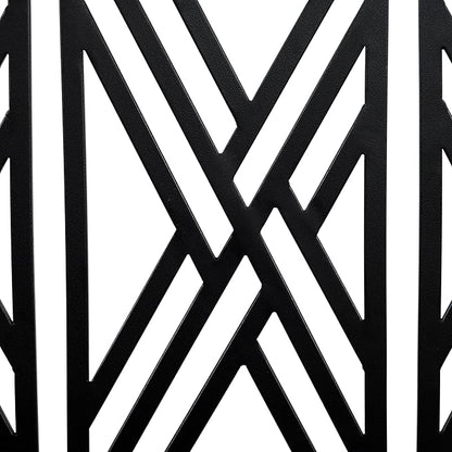 Sunnydaze 2-Person Outdoor Garden Bench - Geometric Lattice Iron Patio Bench - Black - 42" W