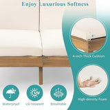 Acacia Wood Outdoor Patio Daybed Sunbed with 5-Position Adjustable Backrest - Photo 7