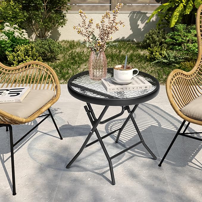 Outdoor Side Table - Small Patio End Table All Weather, Patio Furniture Sets and Outside Furniture for Pool, Balcony - Photo 5