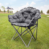 MacSports C932S-129 Padded Cushion Outdoor Folding Lounge Patio Club Chair, Gray - Photo 2