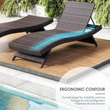 Nestl Chaise Lounge Chair Outdoor Set of 4, Wicker Patio Lounge Chair, Outdoor Lounge Chair with Reclining Backrest - Photo 3