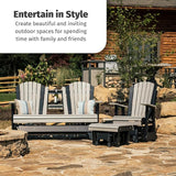 LuxCraft 2' Adirondack Glider Chair, Outdoor Patio Rocking Glider, Gliding Rocker for Outside (Lime Green & Black) - Photo 6