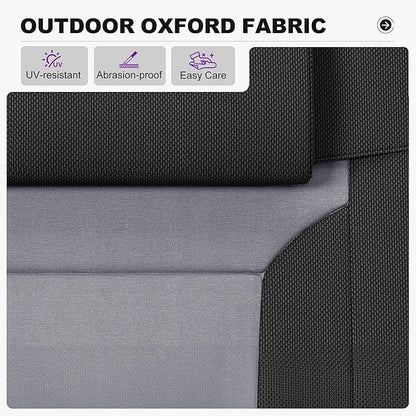 PURPLE LEAF Oversized Outdoor Reclining Chair Patio Zero Gravity Chaise Lounge Folding Chair with Quilted Cushion Adjustable Headrest for Lawn Camping Beach Pool Black and Grey