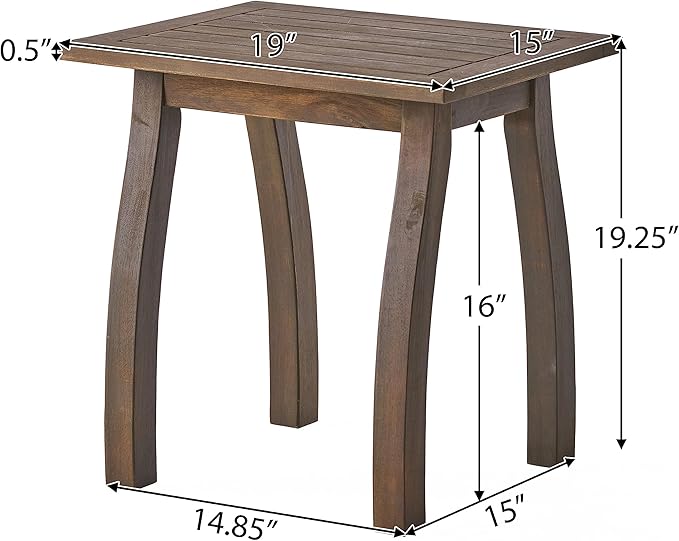 Christopher Knight Home Sadie Outdoor Acacia Wood Accent Table, Gray Finish