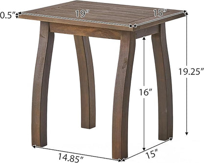Christopher Knight Home Sadie Outdoor Acacia Wood Accent Table, Gray Finish