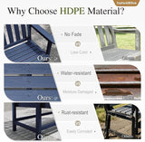 Sophia & William HDPE Outdoor Bench Weatherproof, 2-Person Garden Bench with Cup Holders, 700 lbs Capacity - Photo 8