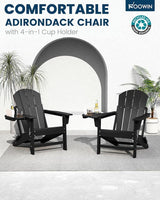 FOOWIN Folding Adirondack Chair, HDPE Adirondack Chairs with Cup Holder - Photo 3