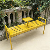 Modern Floor Patio Bench, 2-Person Metal Garden Bench Seat - Photo 1
