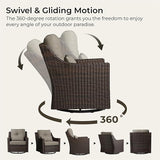 CHITA 6 Pieces Wicker Patio Furniture Set, Outdoor Conversation Set with 2 Pieces Rattan Rocking Swivel Chairs - Photo 4