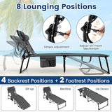 COSTWAY Tanning Chair with Face Hole, Folding Beach Lounge Chair with 4-Position Adjustable Backrest - Photo 6
