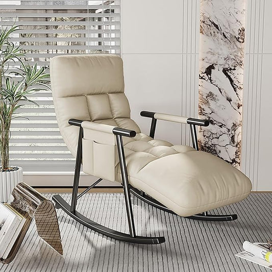 Outdoor Zero Gravity Chair Reclining, Rocker Chair Outdoor, Fully Padded Patio Chair, Reclining Patio Lounger Chairs for Outside Inside Poolside Camping, Padded Zero Gravity Chair ( Color : Goose yell
