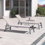 PURPLE LEAF Outdoor Lounge Chair Set for 2 Aluminum Patio Chaise Lounger with Easy-to-Move Wheels and Adjustable - Photo 8
