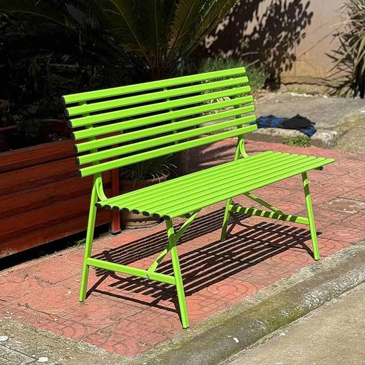 Metal Garden Bench, Patio Bench, Outdoor Benches, Porch Bench, Front Porch Bench, Outdoor Garden Bench, Sturdy and Weather-Resistant, for Porch, Lawn, Garden and Patio(Green)