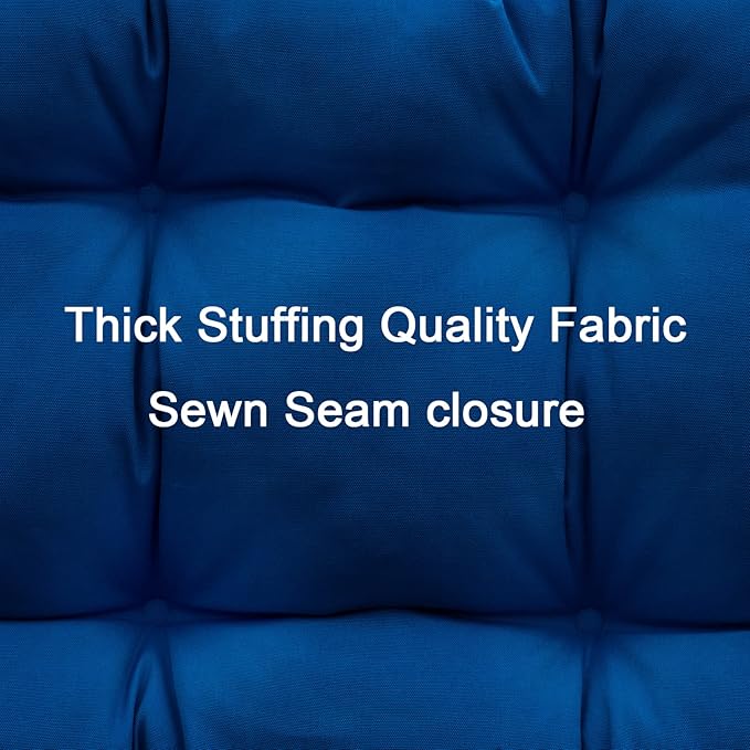 QILLOWAY Outdoor Patio Wicker Seat Cushions Group Loveseat/Two U-Shape/Two Lumbar Pillows for Patio Furniture,Wicker Loveseat,Bench,Porch,Settee of 5 (Royal Blue)