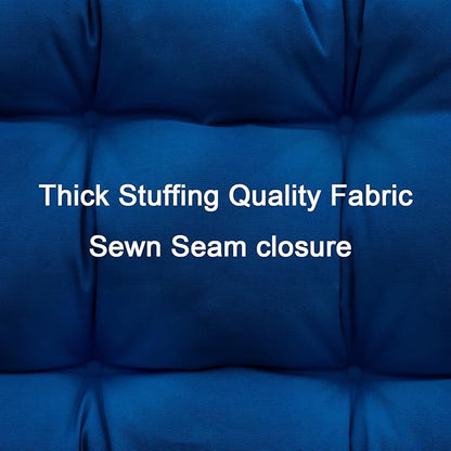 QILLOWAY Outdoor Patio Wicker Seat Cushions Group Loveseat/Two U-Shape/Two Lumbar Pillows for Patio Furniture,Wicker Loveseat,Bench,Porch,Settee of 5 (Royal Blue)