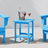 WestinTrends Malibu Square Outdoor Side Table for Adirondack Chair, Pacific Blue - Photo 1