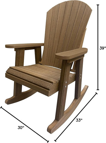 DuraWeather Poly® Adirondack Porch Rocker - Mahogany (Wood Grain)