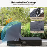 Tangkula Outdoor Rattan Daybed with Canopy & 6-Level Adjustable Backrests - Photo 6
