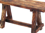 The Urban Port Wooden Garden Patio Bench with Retro Etching, Cappuccino Brown - Photo 10