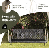 RELAX4LIFE 2-Seater Outdoor Porch Swing - PE Wicker Porch Loveseat Swing with 118” Hanging Ropes - Photo 7