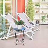 12 Inch Round Peacocks Glass Side Table, Patio Small Table, Outdoor Side Table, Outdoor Bar Table - Photo 6