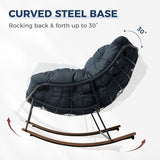 Grand patio Outdoor Rocking Chair, E-Coated Modern Cozy Lounge Rocker Chair with Cushion for Balcony Porch Patio - Photo 5