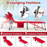 Giantex Face Down Tanning Chair, Folding Beach Lounge Chair w/ 4-Position Adjustable Backrest - Photo 5