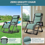 NAIZEA Padded Zero Gravity Chair, Cooling Fabric Folding Outdoor Lounge Chairs - Photo 3