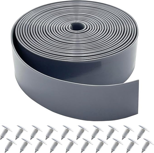 Vinyl Straps for Patio Chair Repair Kit 2'' Wide 20 Ft Long Replacement Straps + 20 Free Rivets for Outdoor Lawn Furniture Chaise Lounge Repair (Grey)