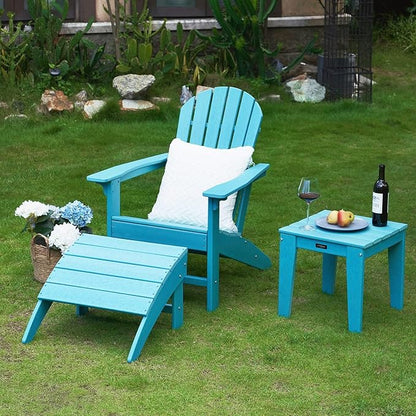 OTSUN Adirondack Chair, Large Lawn Chair, Outdoor Chair with Durability and Weather Resistance, HDPE Patio Chair for Yard, Porch, Garden, Deck, Swimming Pool, Blue