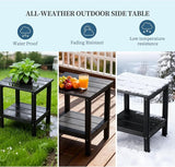 Outdoor Side Table, Double Layer Small Side Tables, All Weather Adirondack Side Table - Photo 5
