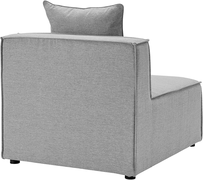 Modway EEI-4385-GRY Saybrook Patio Upholstered 6-Piece Sectional Sofa in Gray - Photo 9