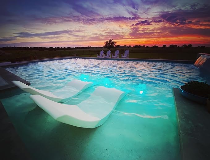 Aqua Outdoors Pool Chaise Lounge Chairs for Ledge & Shelf, Water-Weighted Pool Lounger for Depths Up to 9” - Photo 2